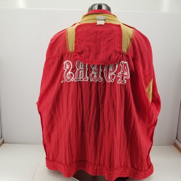 VINTAGE San Francisco 49ers Windbreaker Jacket Red APEX One NFL Mens 3xl - Picture 8 of 13